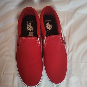 Red Asher slip on Vans